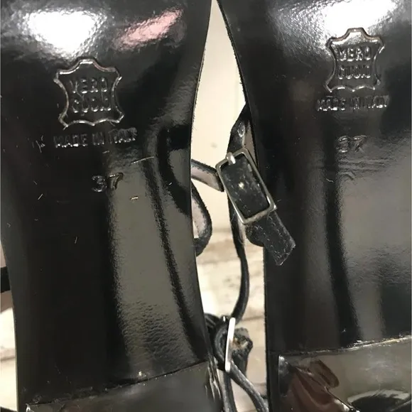 DIEGO DOLCINI BLACK SUEDE LEATHER SANDALS 37