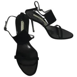 DIEGO DOLCINI BLACK SUEDE LEATHER SANDALS 37