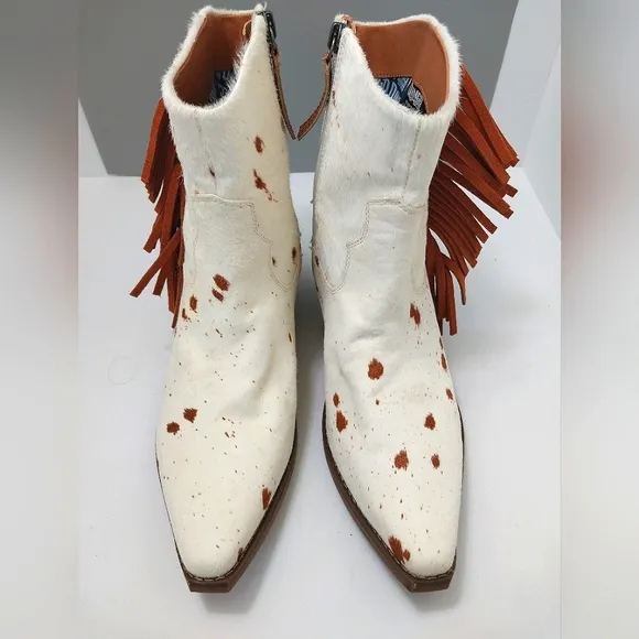 Dingo Hair We Go Genuine Calf Hair Ankle Boots, NEW, Size 9‎