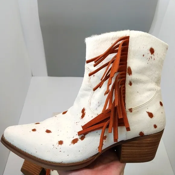 Dingo Hair We Go Genuine Calf Hair Ankle Boots, NEW, Size 9‎