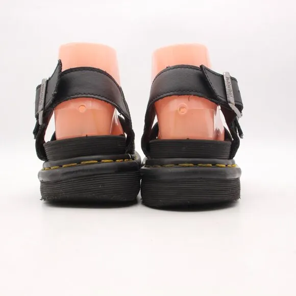 Doc Dr Martens Voss II Black Hydro Women's 6 Leather Backstrap Chunky Sandals