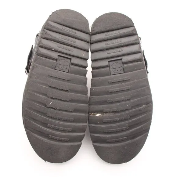 Doc Dr Martens Voss II Black Hydro Women's 6 Leather Backstrap Chunky Sandals