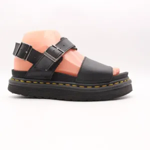 Doc Dr Martens Voss II Black Hydro Women's 6 Leather Backstrap Chunky Sandals