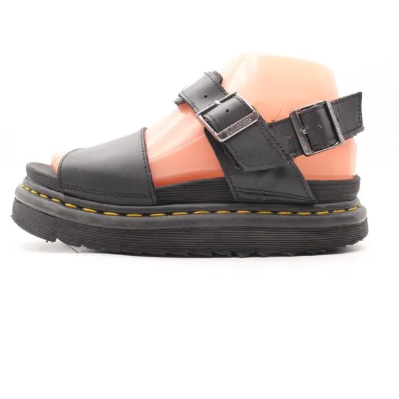 Doc Dr Martens Voss II Black Hydro Women's 6 Leather Backstrap Chunky Sandals