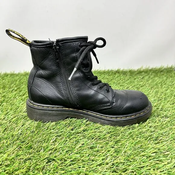 Doc Martens 1460J Combat Boots Youth Size 2 Lace Up Side Zip Black