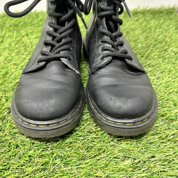 Doc Martens 1460J Combat Boots Youth Size 2 Lace Up Side Zip Black