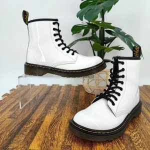 Doc. Martens Girl’s White Combat Side Zip Casual Boots Size 3 US