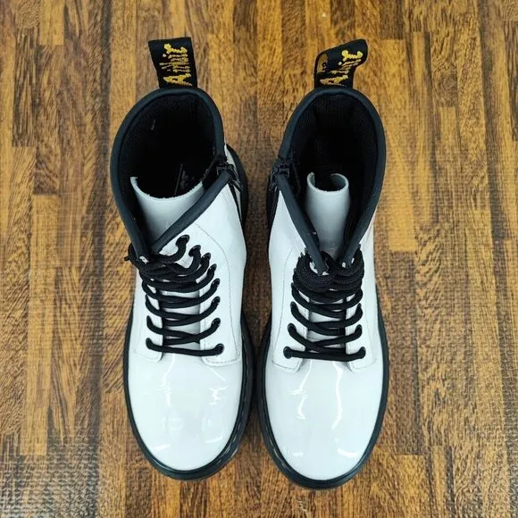 Doc. Martens Girl’s White Combat Side Zip Casual Boots Size 3 US