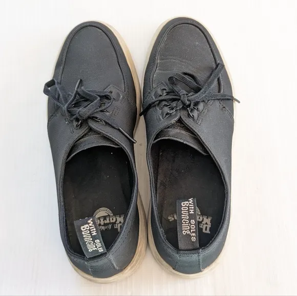 DOC MARTENS Walden black canvas lace-up Creepers Oxford Loafers