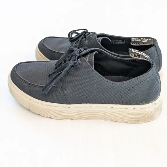 DOC MARTENS Walden black canvas lace-up Creepers Oxford Loafers