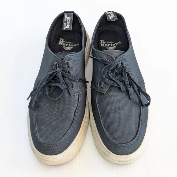 DOC MARTENS Walden black canvas lace-up Creepers Oxford Loafers