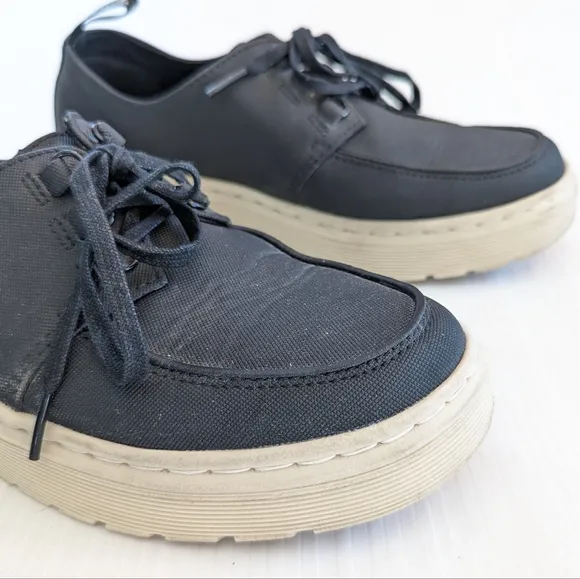 DOC MARTENS Walden black canvas lace-up Creepers Oxford Loafers