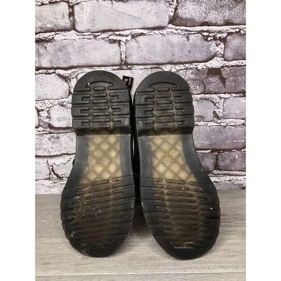 Doc Martens 1460 Black Polkadot Leather Side Zip Lace Boots Women Sz 34EU/3M US