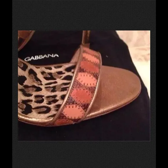 Dolce And Gabbana Bronze And Tan Sandals Size 8.5