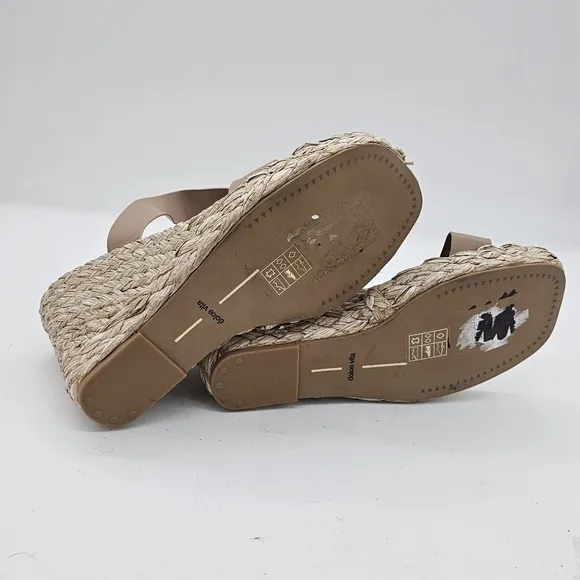 Dolce Vita Aldona Leather Wedge Sandals Cafe Size 10