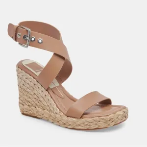 Dolce Vita Aldona Leather Wedge Sandals Cafe Size 10