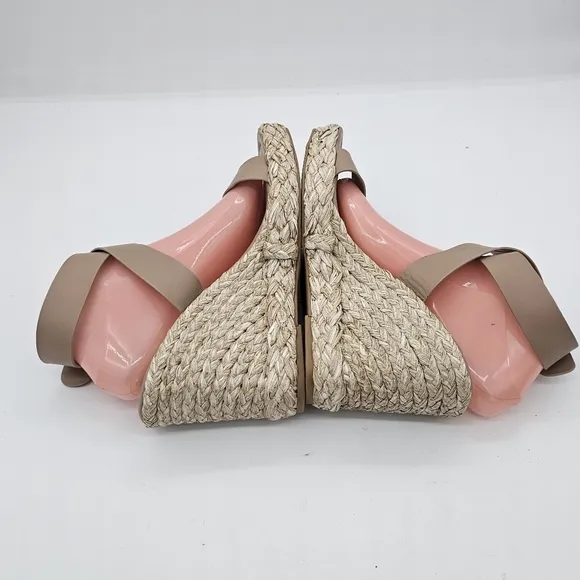 Dolce Vita Aldona Leather Wedge Sandals Cafe Size 10