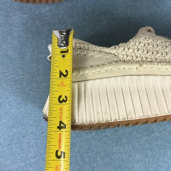 Dolce Vita Dolen Knitted Upper Platform Sneakers In Ecru Size 8.5