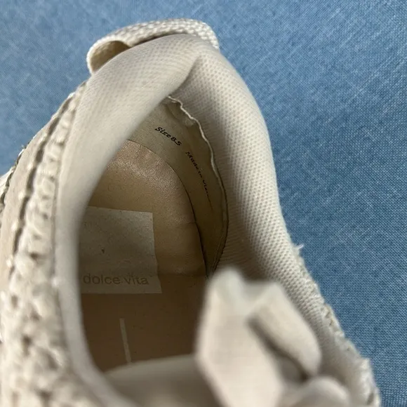 Dolce Vita Dolen Knitted Upper Platform Sneakers In Ecru Size 8.5