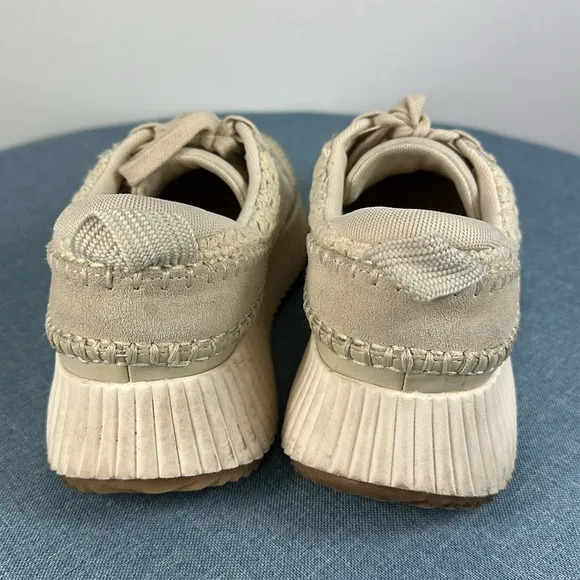 Dolce Vita Dolen Knitted Upper Platform Sneakers In Ecru Size 8.5
