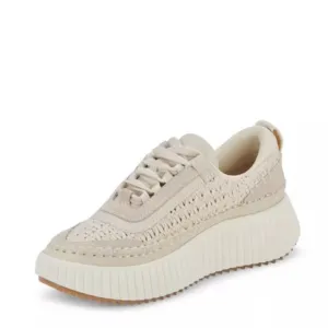 Dolce Vita Dolen Knitted Upper Platform Sneakers In Ecru Size 8.5