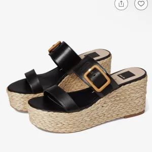 Dolce Vita Thorin Wedge Sandal black leather Sz 9.5 New in box