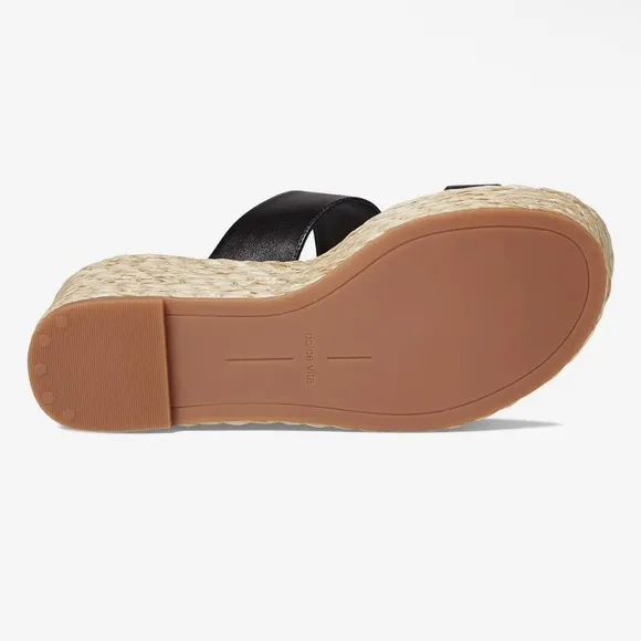 Dolce Vita Thorin Wedge Sandal black leather Sz 9.5 New in box