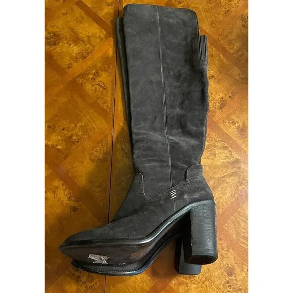 Dolce Vita Women’s 10 Ohanna Over The Knee Charcoal Gray Suede Boots Side Zip