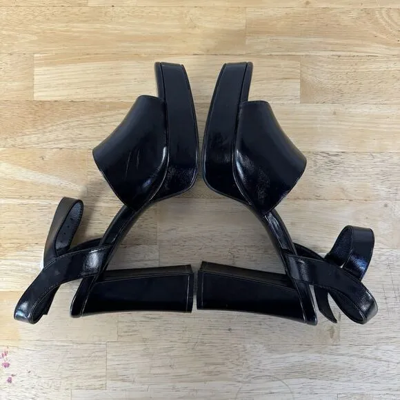 Dolls Kill Current Mood Daisy Delusion Square Toe Block Platform Heels Sandals 9