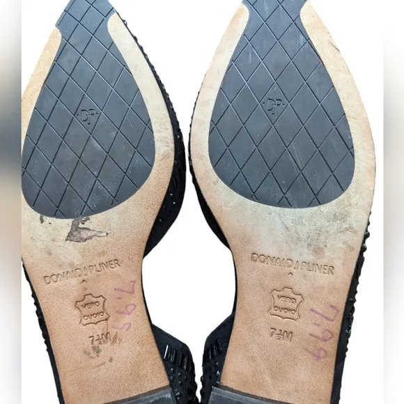 Donald J. Pliner black d'Orsay pointy flats sz 7.5