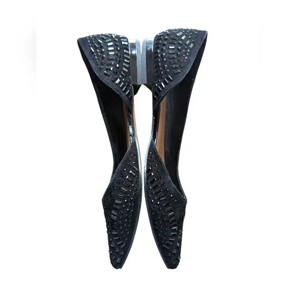 Donald J. Pliner black d'Orsay pointy flats sz 7.5