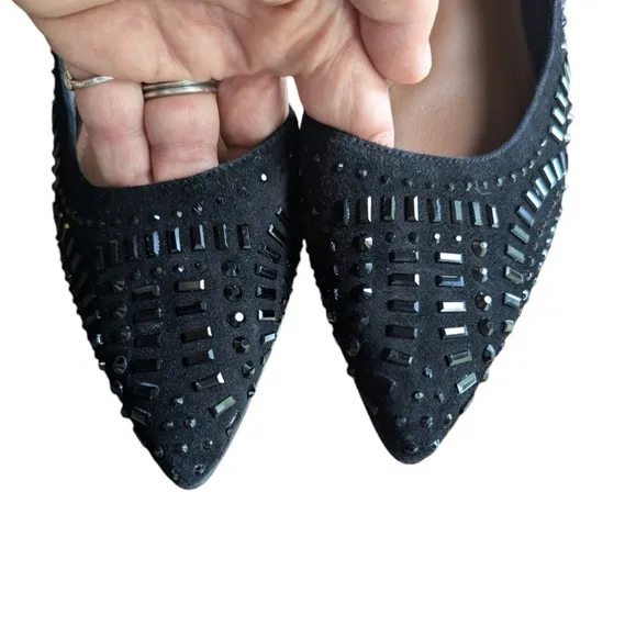 Donald J. Pliner black d'Orsay pointy flats sz 7.5