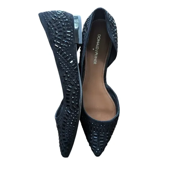 Donald J. Pliner black d'Orsay pointy flats sz 7.5