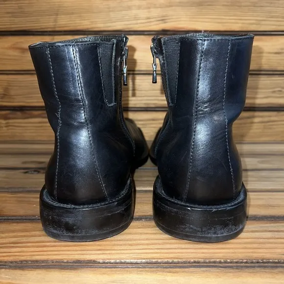 Donald J. Pliner Chelsea Boots Mens Size 9.5 Black Leather Side Zip Square Toe