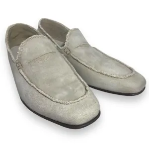 DONALD J. PLINER Men Soft Grey Suede Leather Soles Loafers Shoes Size 10 M Italy