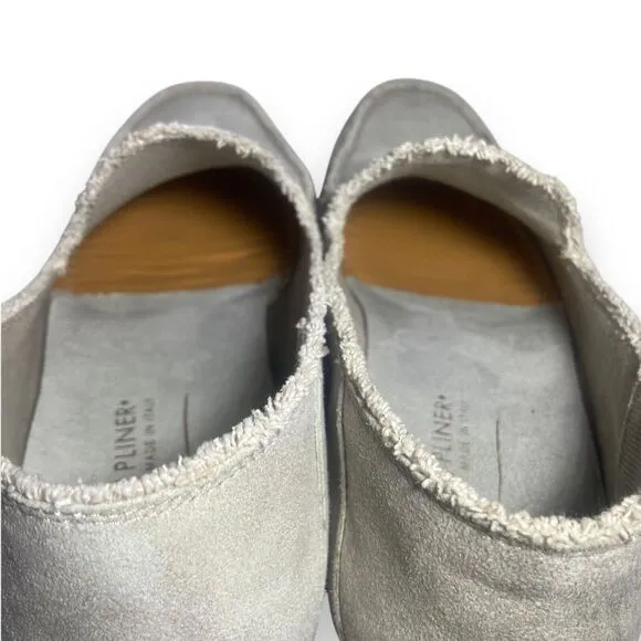 DONALD J. PLINER Men Soft Grey Suede Leather Soles Loafers Shoes Size 10 M Italy