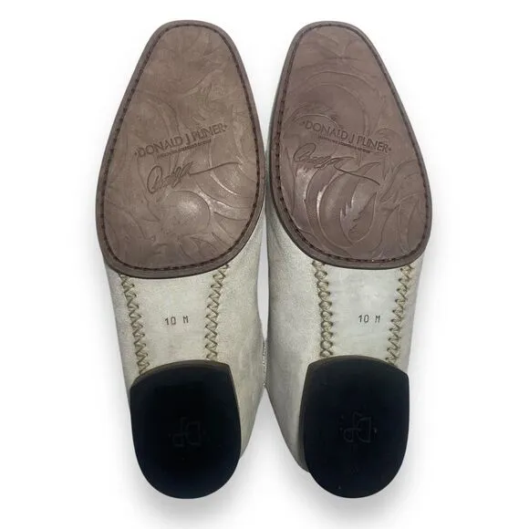 DONALD J. PLINER Men Soft Grey Suede Leather Soles Loafers Shoes Size 10 M Italy