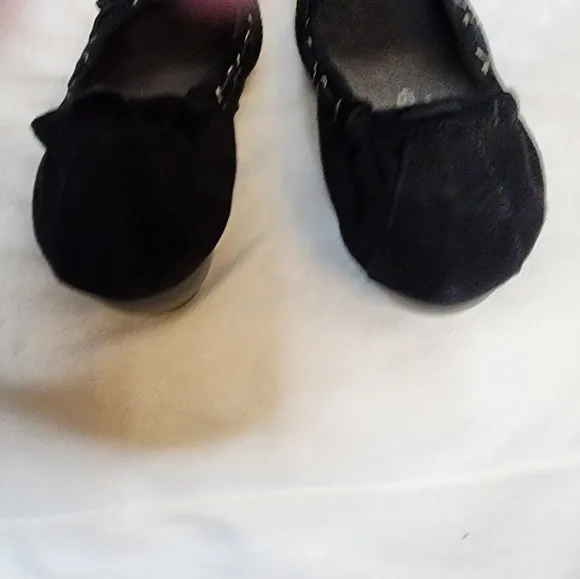 Donald J. Pliner Polly Black Suede Ballet Slip On Flats Designer Luxury