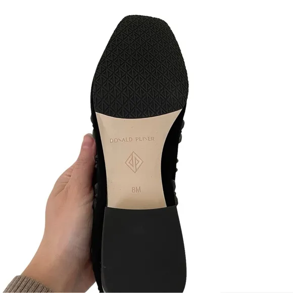 Donald Pliner Black Studded Women’s Flats, NWOT - Size 8