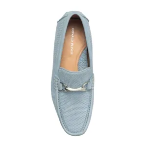 Donald Pliner NEW Dorion03 Sky Blue Textured Horsebit Leather Driving Loafers 8M