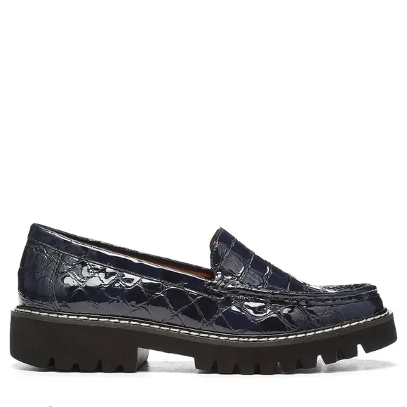 Donald Pliner The Hope Dark Blue Slip on Loafers Size 8 NWOB