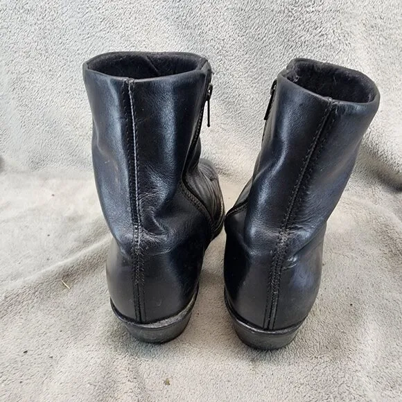 Double H Shoes Mens Size 10.5 Wide Black Leather Side Zip Boots *Read*