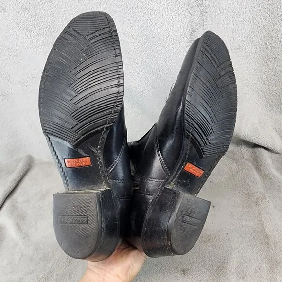 Double H Shoes Mens Size 10.5 Wide Black Leather Side Zip Boots *Read*