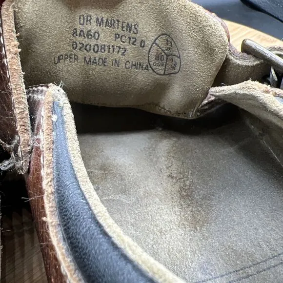 Dr Doc Martens Air Wair Sandals Mens Size 12 Brown Leather Fisherman Chunky 8A60