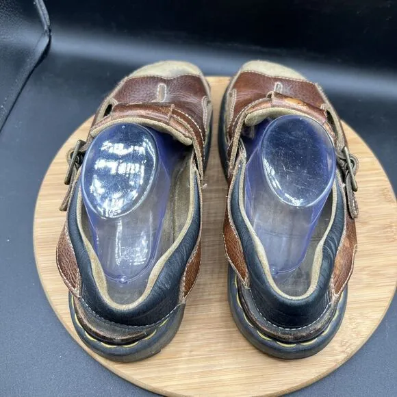 Dr Doc Martens Air Wair Sandals Mens Size 12 Brown Leather Fisherman Chunky 8A60