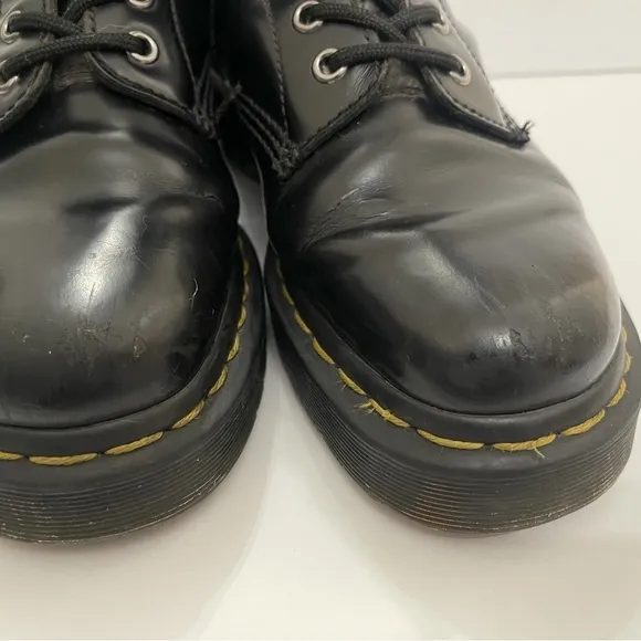 Dr. Doc Martens Double Buckle Smooth Black Leather Zip Side Lace Up sz 7