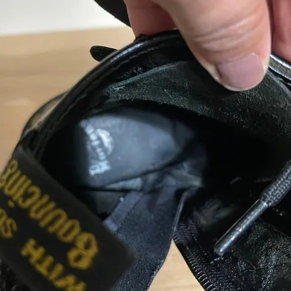 Dr. Doc Martens Double Buckle Smooth Black Leather Zip Side Lace Up sz 7