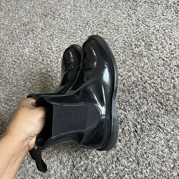 Dr. Doc Martens Faun Womens Black Patent Leather Chelsea Boots Size US 7