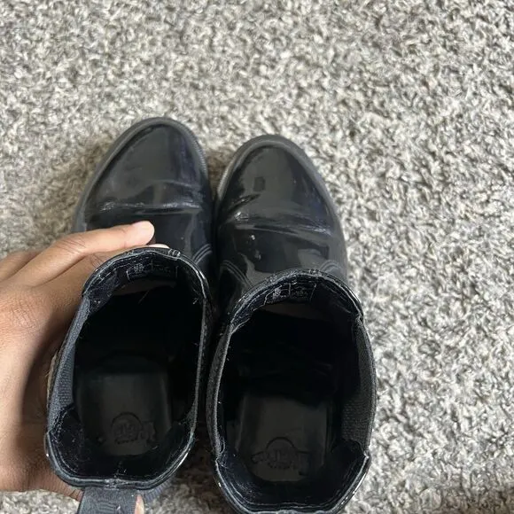 Dr. Doc Martens Faun Womens Black Patent Leather Chelsea Boots Size US 7
