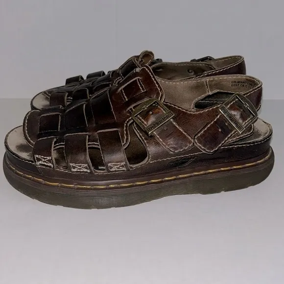 Dr. Marten Brown Fisherman Chunky Sandals - Size 11